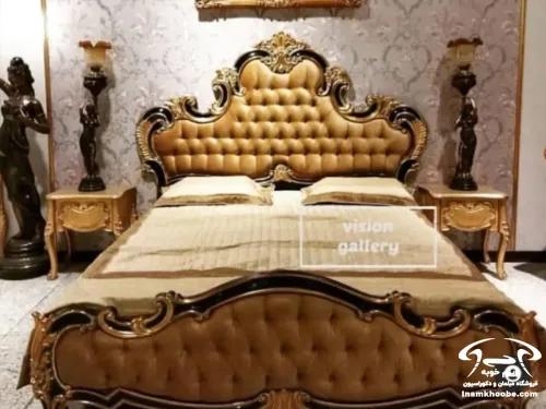 تخت خواب سلطنتی طلایی